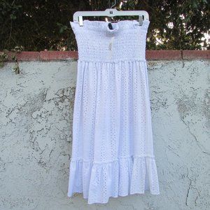 A Line Midi Skirts Alice Olivia Melony Smocked-Waist Midi Skirt